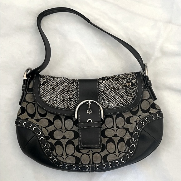 Coach Bags Coach Black Signature Print Purse Damaged Poshmark